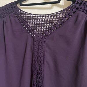 Papermoon Deep Purple Blouse with Crochet Accents
